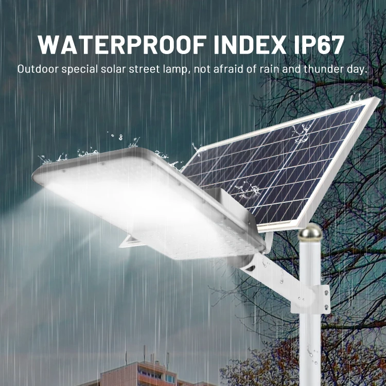 Hot Sale Outdoor Waterproof 300W 200W 100W Light Control Led Solar Street Lights Aluminum