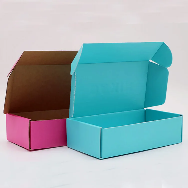 Custom Design Printed Brand Name Logo Corrugated Paper Custom Logo Mailer Foldable Gift Packaging Box Shipping Box Paper Boxes