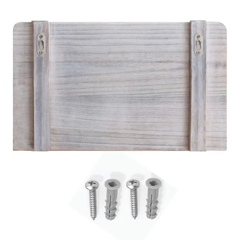 JUNJI Roll Over Image to Zoom in Honest Torched Wood Rustic Wall Mounted Key & Mail Holder Rustic Wood Floating Wall Shelves