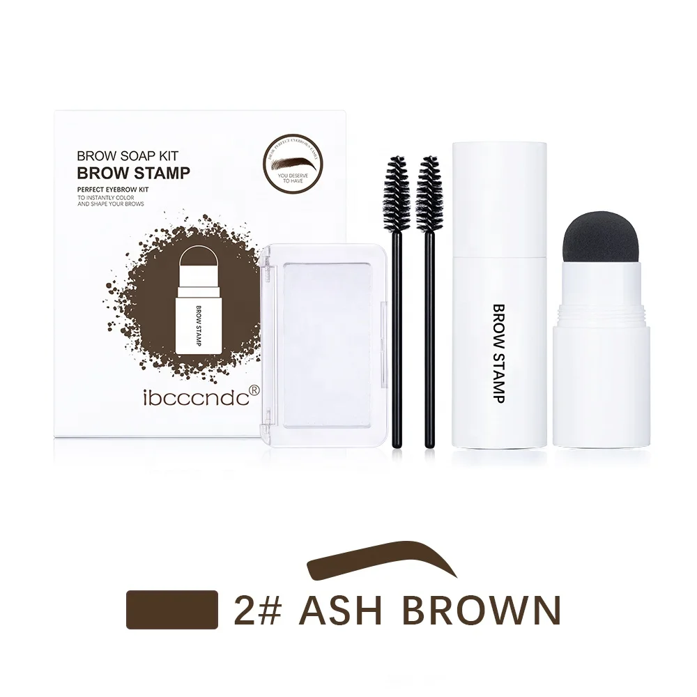 Cosmetic One Step Eyebrow Stamp Shaping Kit 10 Kind Eyebrow Stencil Shaping Makeup Kit Eye Brow Gel Stamp Perfect Eyebrow