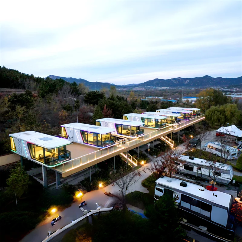 Modern Luxury Prefabricated Steel Villa Intelligent System Space Capsule with Luxurious Camping Capsule Design