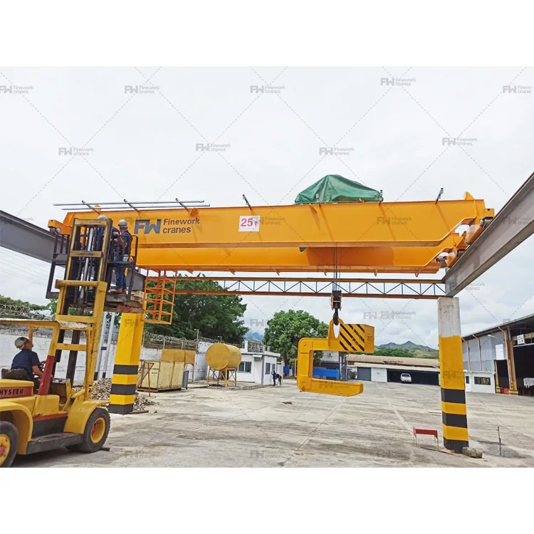 50t 20 Ton Overhead Crane Double Girder Overhead Crane With Electric Hoist