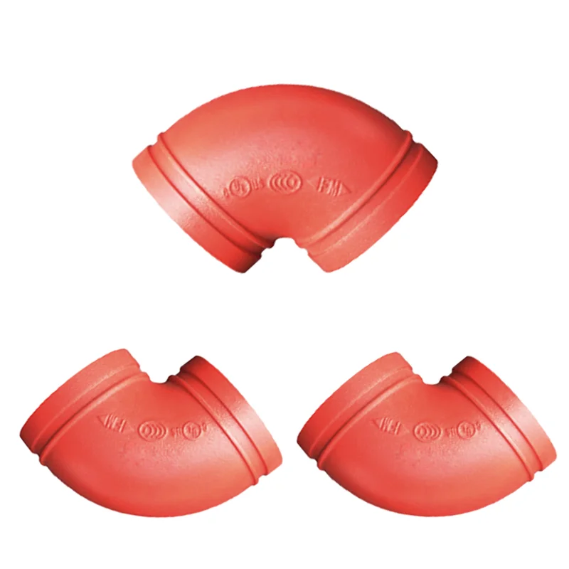 Fire fighting ductile iron pipe fitting 90 Degree Grooved Elbow