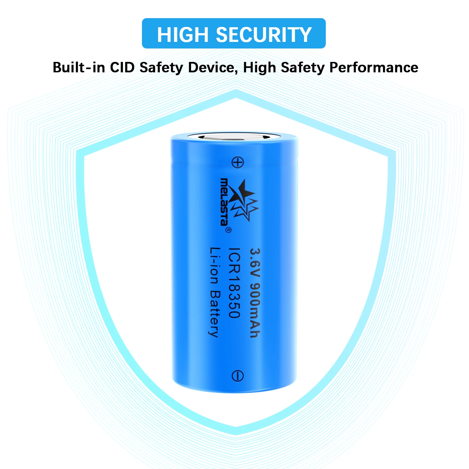 Icr18350 3.6v 900mah Lithium-Ion Battery Cell Cylindrical Rechargeable Lithium 18350 Battery