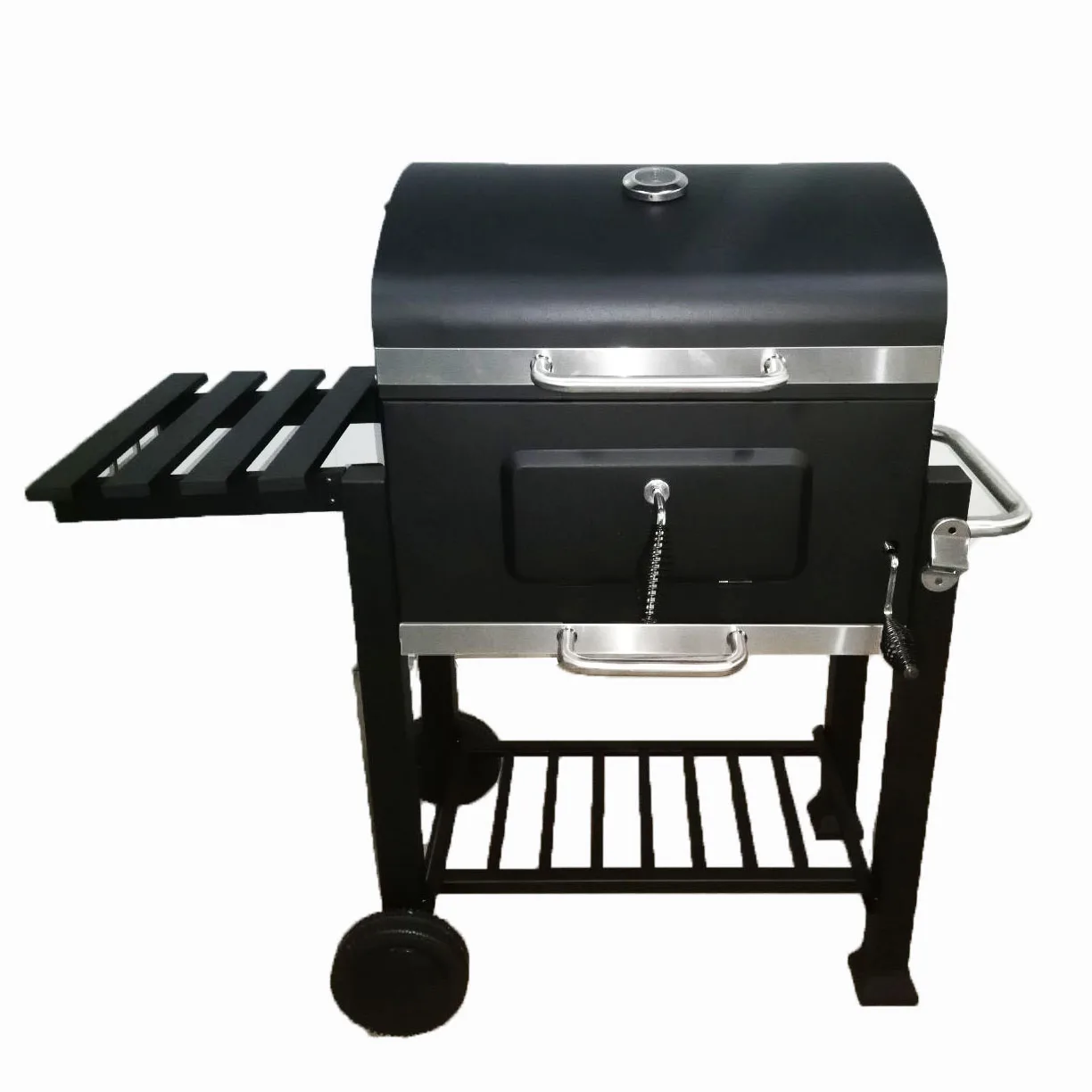 
Homemade Heavy Duty DIY BBQ Cooking Red Hot Selling Windshield Outdoor Folding Charcoal Trolley Bbq Grill Barbecue For Backyard 