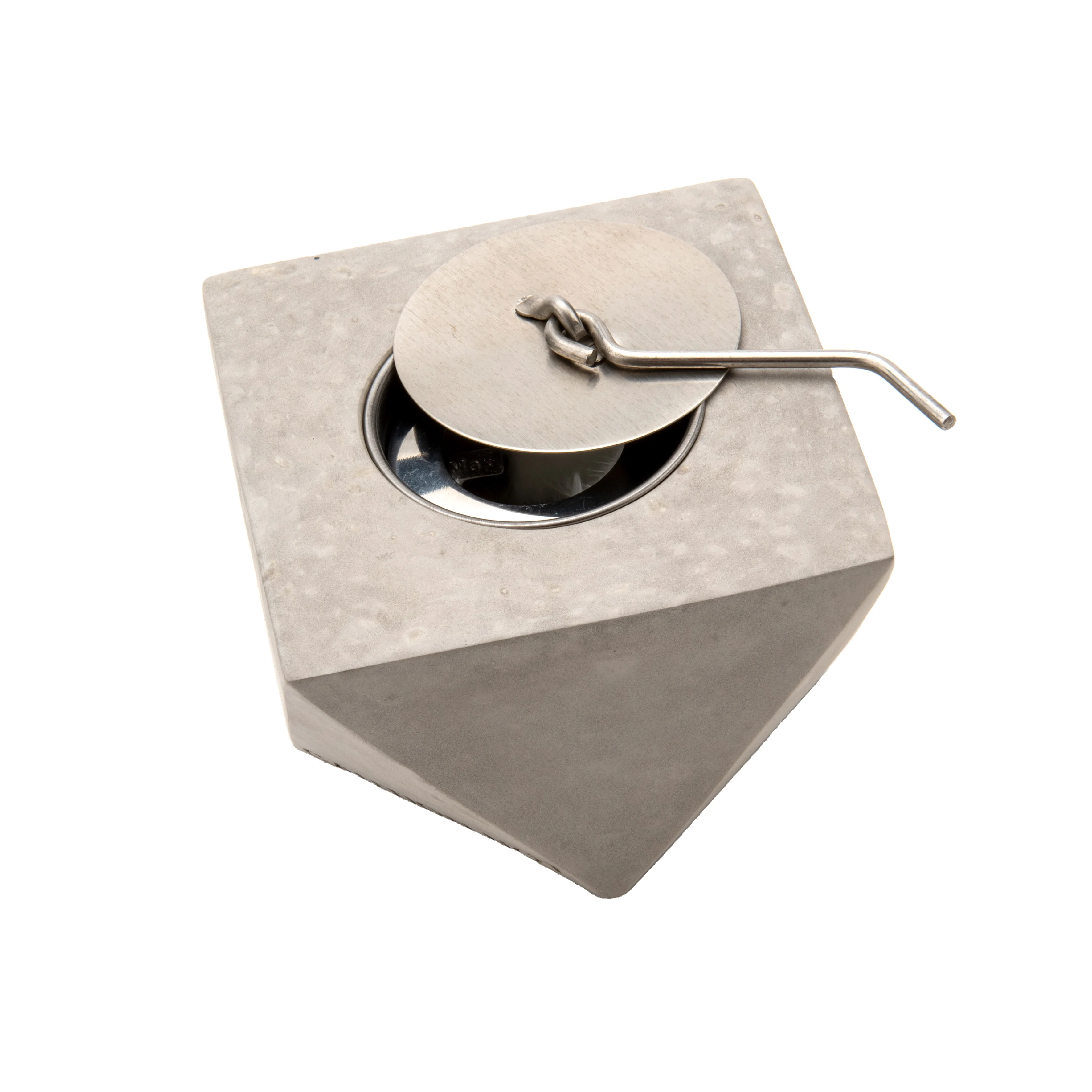 Wholesale Square Design Indoor Outdoor Concrete Mini Desktop Tabletop Table Top Portable Bioethanol Firepit Fire Pit Bowl