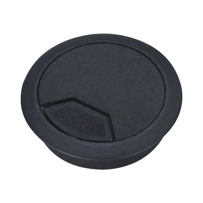 Черная пластиковая круглая втулка для кабеля/Пластиковая крышка отверстия компьютерного