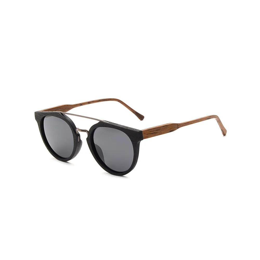 design your own designer wood grain thin vintage retro double bridge polarized acetate sunglasses