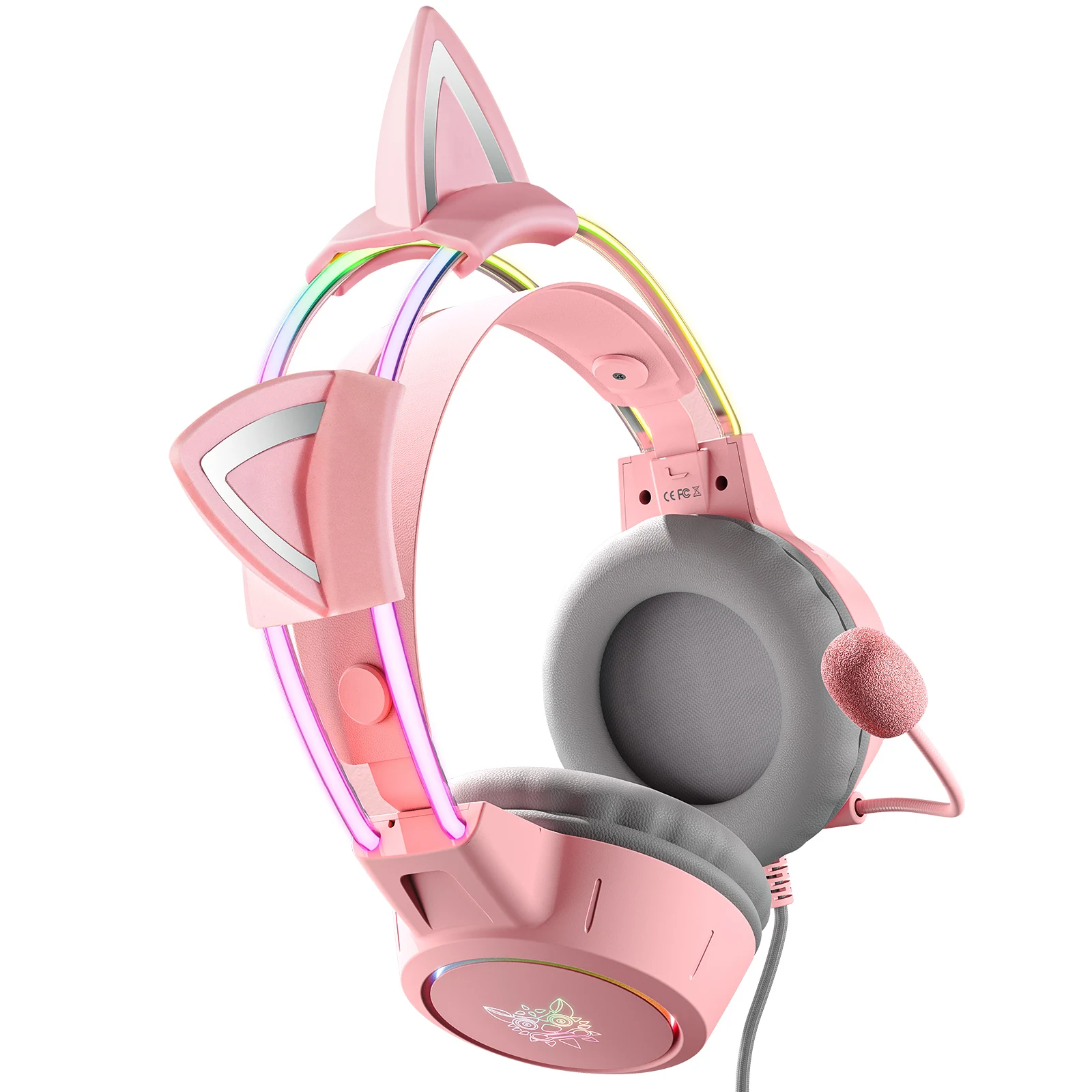 ONIKUMA K9 Rgb 3 5 мм синий микрофон светодиодный светильник на ухо Телефон Проводная гарнитура наушники гарнитуры 2024 с микрофоном для ПК игры