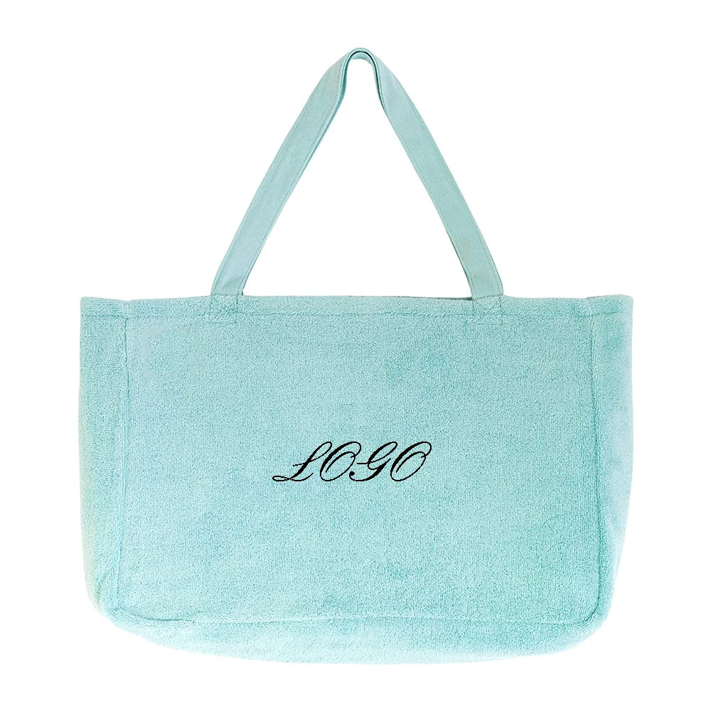 Custom Beach style New collection terry cloth handbags towel fabric beach bag, terry beach bag, towelling beach bag