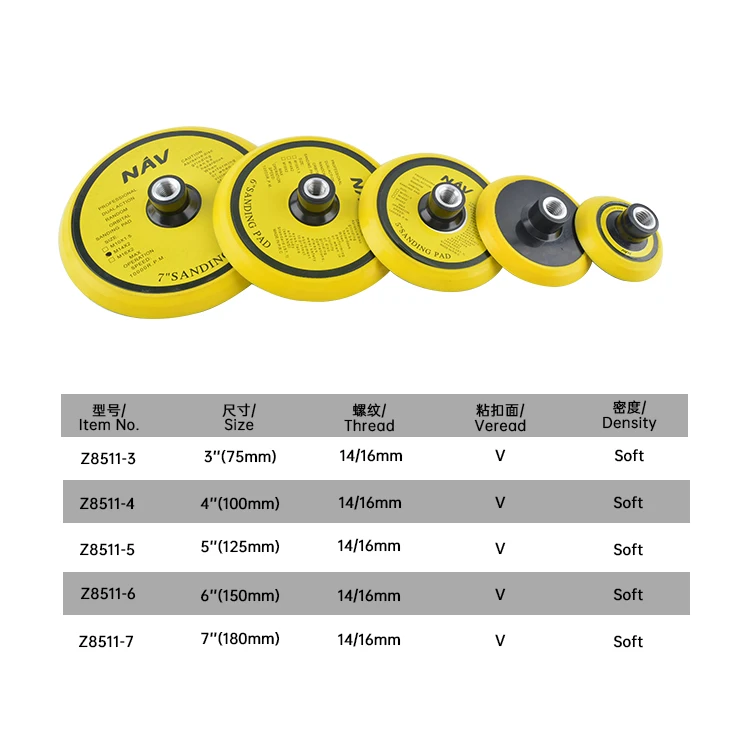 3Inch Abrasive Hook and Loop Backer Backing Yellow Polishing Pad For Car Polisher