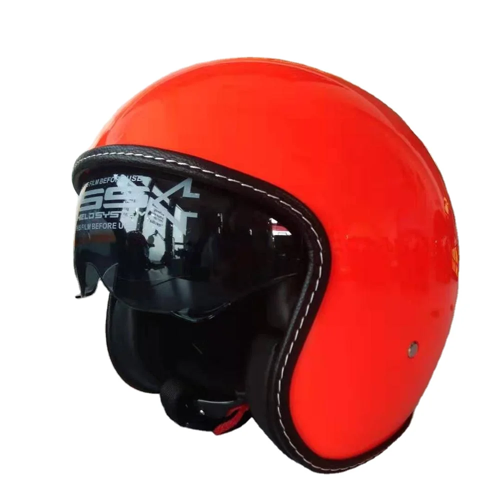 Ярко-оранжевый 818 полулицевой мотошлем с сертификатом