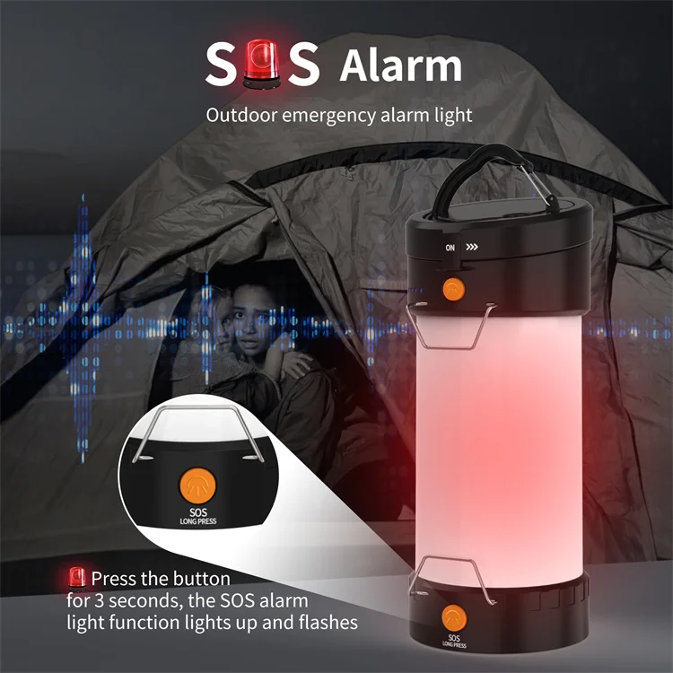 LED Camping Lantern Flashlight Spotlight Rechargeable Portable Outdoor Emergency Multifunctional Waterproof Searchlight