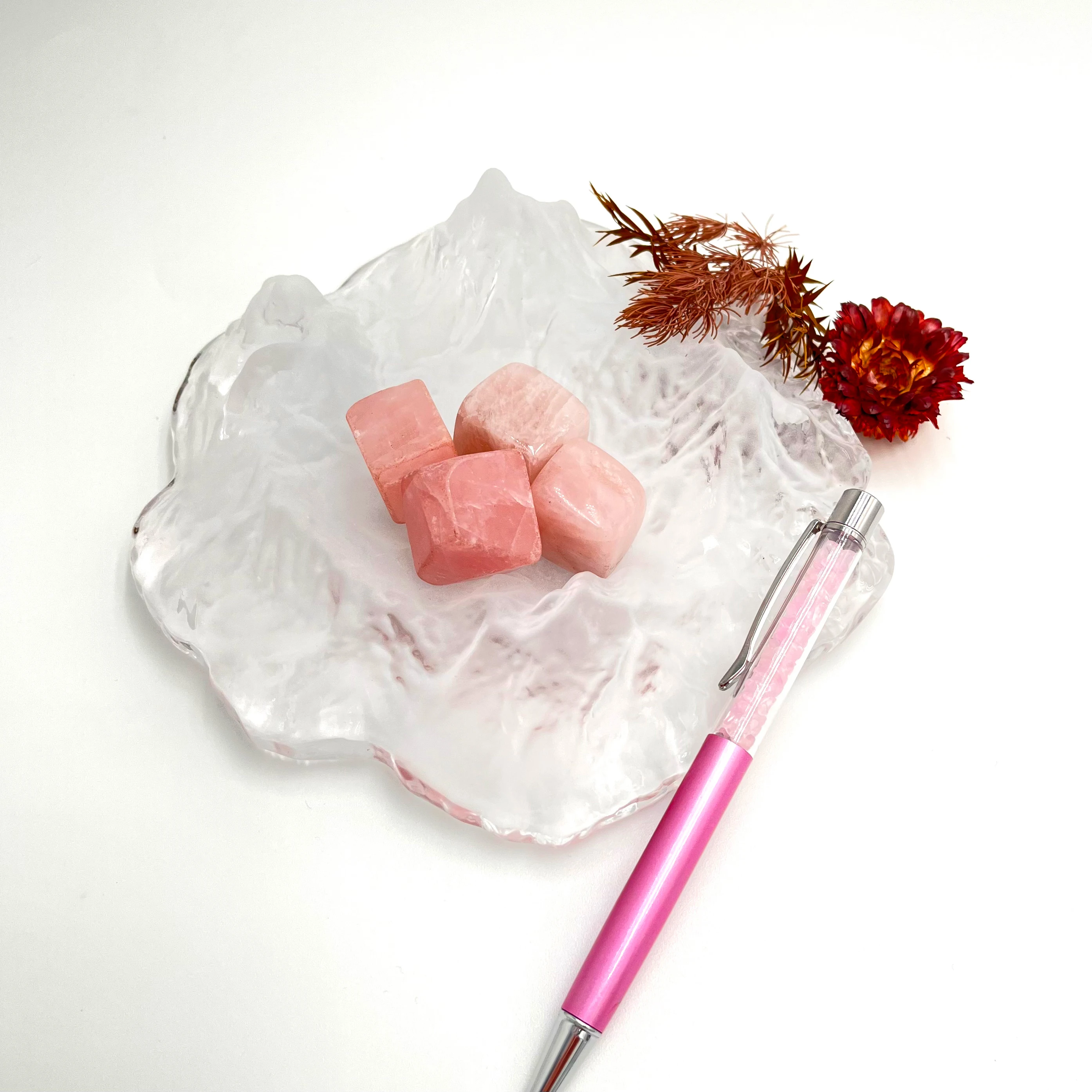 Metal Ballpoint Pen Advertising Pen Office School Ballpoint Pen with Natural Crystal