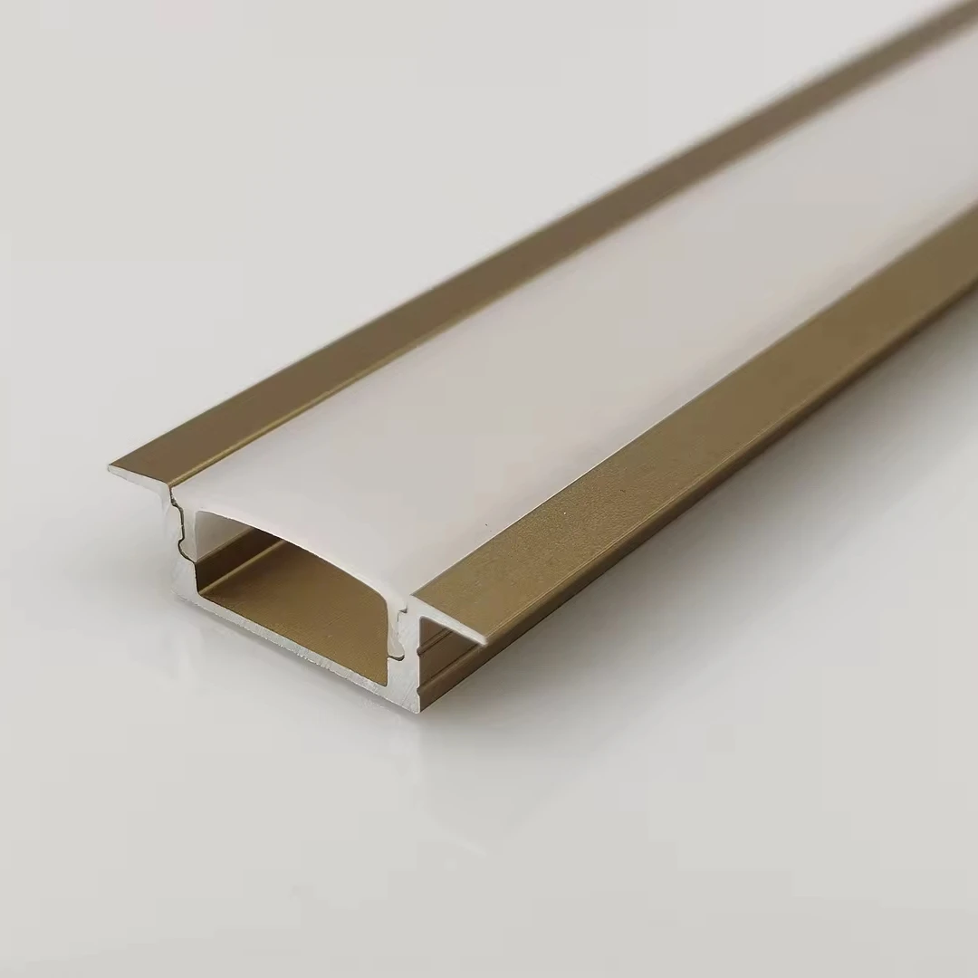 Recessed W17*H6mm 6063 Aluminum LED Light Profile With PC Lampshade Same Color End Caps For Kitchen Cabinets Wardrobes