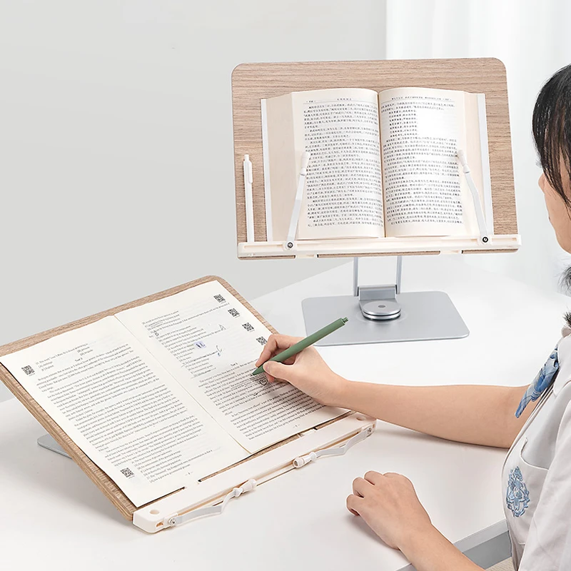 Adjustable Desktop Cookbook and document Holder with Rotatable Swivel Base Foldable and Portable Book Stand