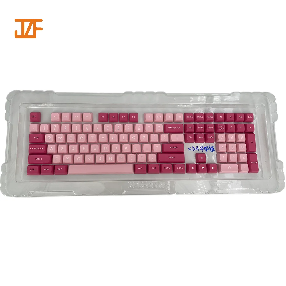 Shenzhen Factory Custom 60% 80% 85% Gaming Double Shot Pink Keycaps Mechanical Keyboard Pbt Keycaps DIY 87 171 keys set