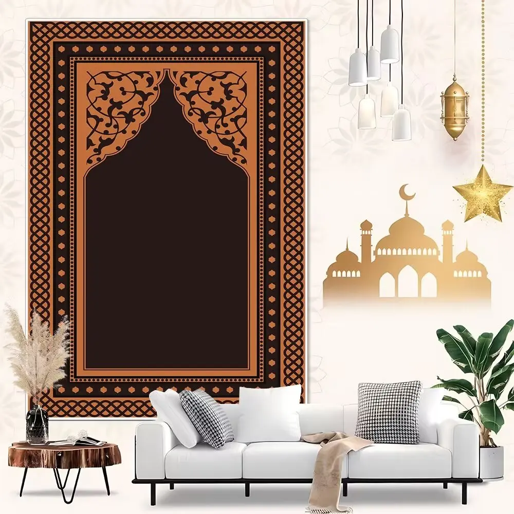 Faux cashmere tpr area rug Luxury modern persian style printed carpet Muslim islamic prayer rugs made in China gift