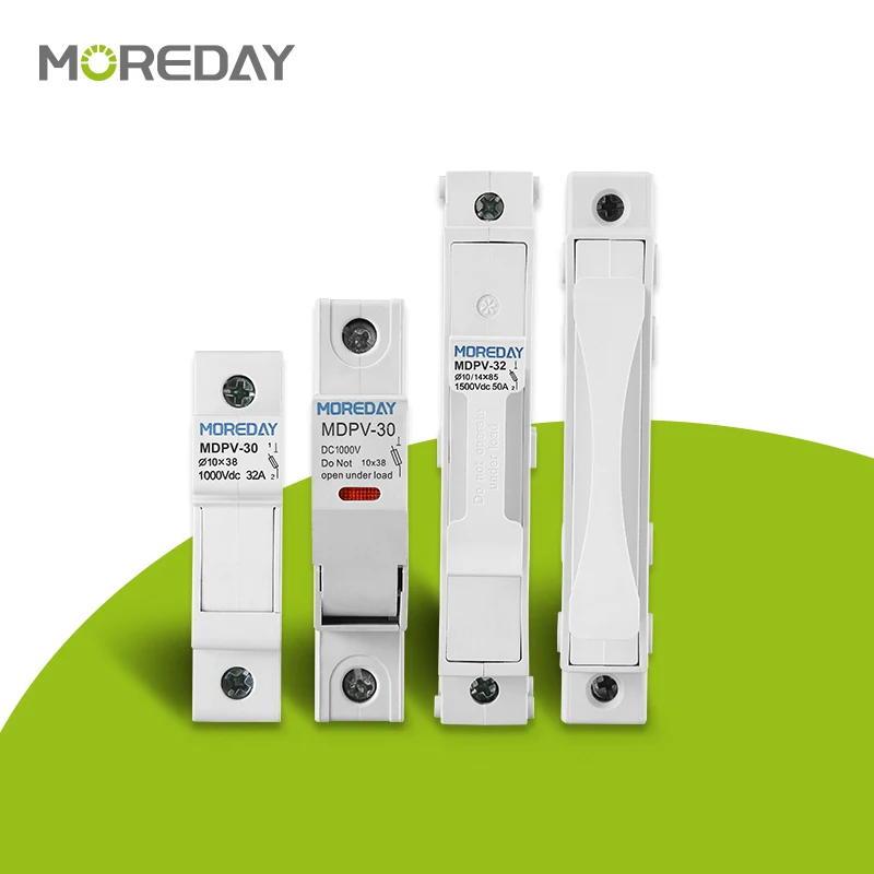 Moreday Manufacturer Ce Cb Tuv Certified Pv Dc 1000v Copper Fuse Link Base Fuses Holder Types Solar 20ka,high IEC 60947-3 IP20