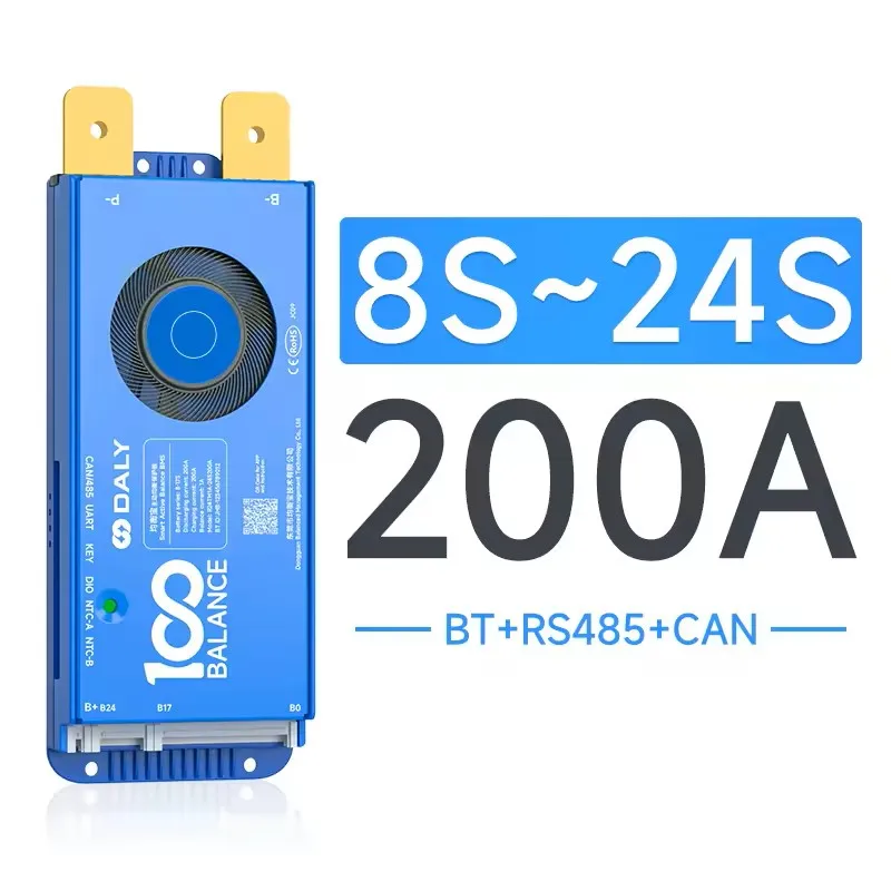 Daly 100 balance bms 200A  8s~24s 48V LiFePO4 BMS Build-in BT GOODWE GROWATT PYLONTECH Inverter BMS
