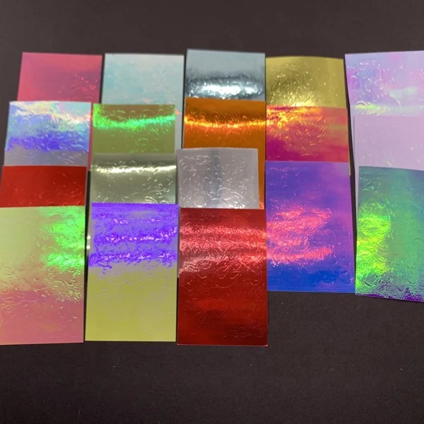 hot sale adhesive Laser Holographic Fire Flame Finger Nail Art Sticker for Nail Decorations 18pcs/set