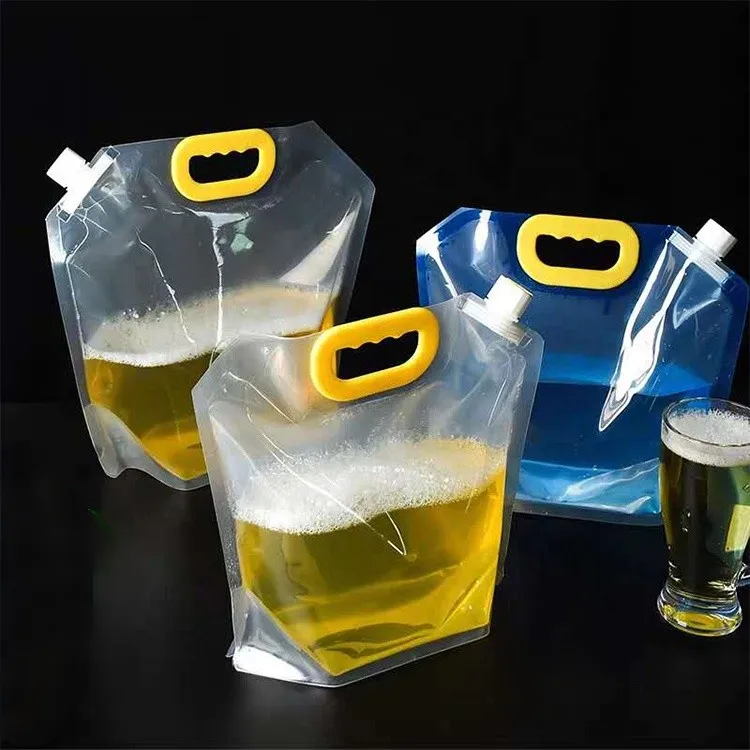 custom printed 1.5L/2.5L/5L doypack   Drinking Water Plastic Bag   With Handle