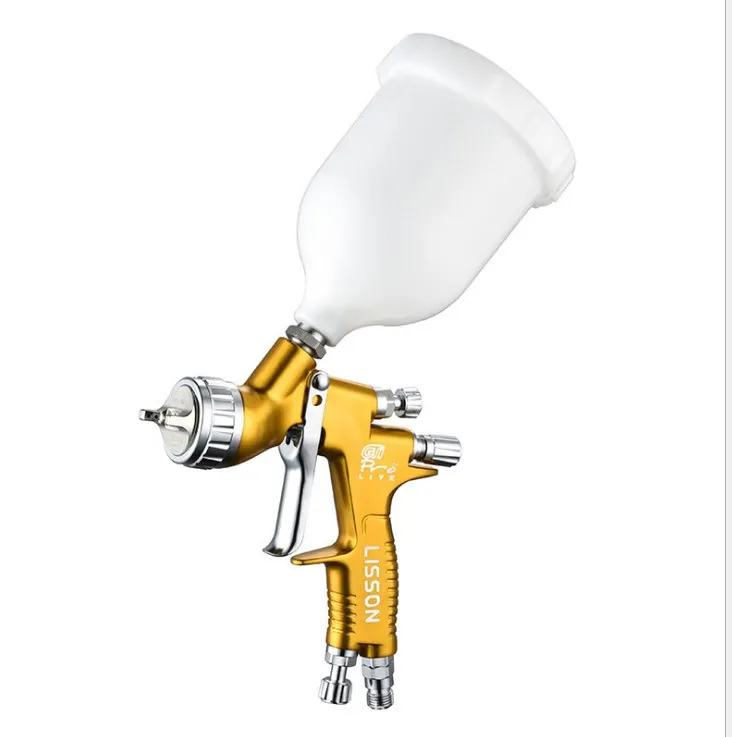 LVLP 600mm Pneumatic  Gravity Feed Air Pressure Paint Spray Gun for Car Painting paint with Tank GTI 1.3mm Professional Sprayer