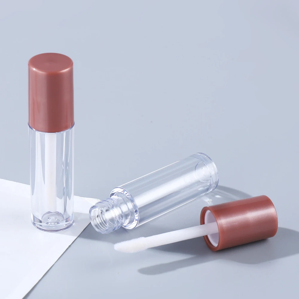 2ml Mini Cute Empty Round Lipgloss Tube Brown Lip Gloss Tubes