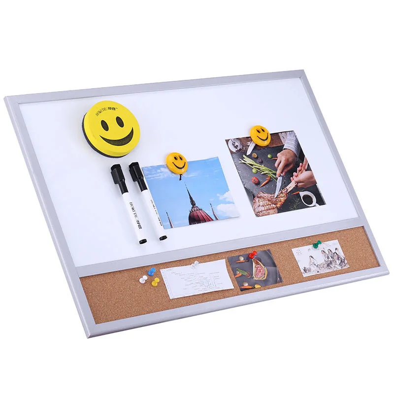 VCW Standard 30*40 Combination Wooden Frame Notice Push Pin Board Cork Bulletin Board For Office Home School Message