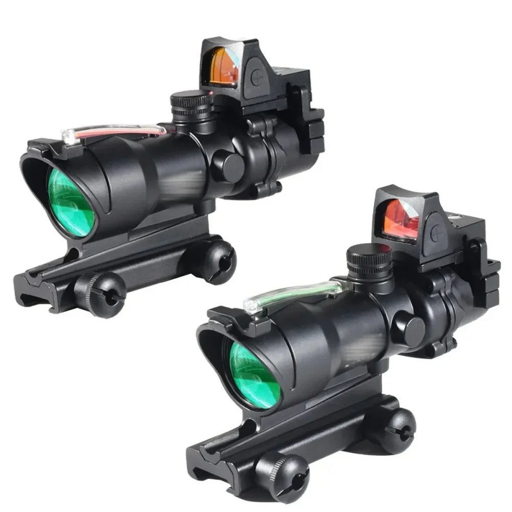 4x32 ACOG прицел + RMR красная точка прицел комбинированный волоконно-оптический источник света Волоконно-Оптический красный и зеленый светящийся прицел