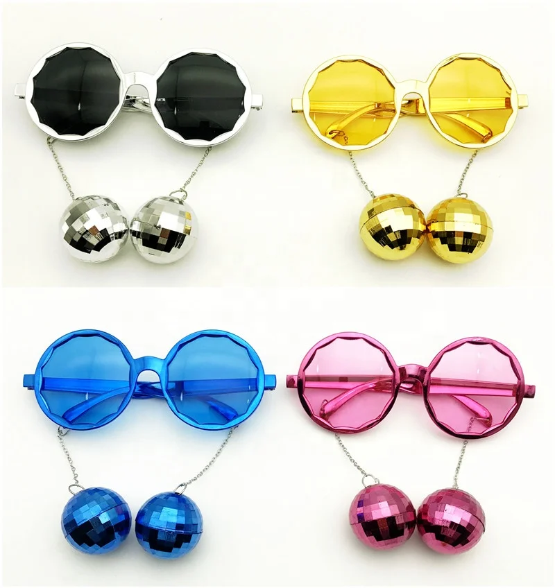 Shiny Hanging Disco Ball Glasses Costume Music Festival Party Favors Accessories Creative Sunglasses Rock Party Suppliers