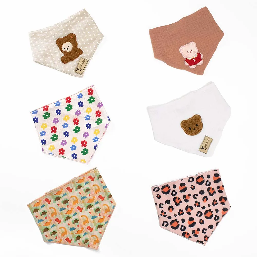 Wholesale Pet Triangle Dog Bandanna Printed Customized Dog Scarf Custom Material Pet Bandana Pet Supplies