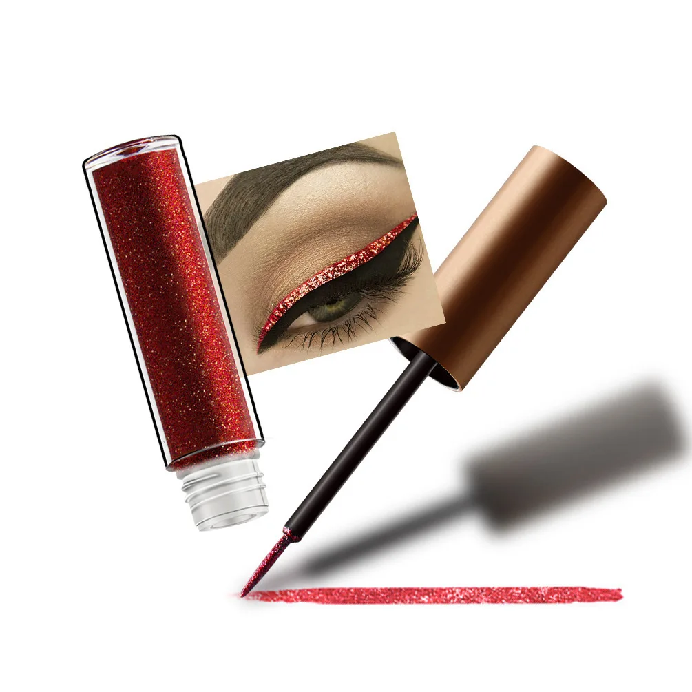 Wholesale Waterproof Glitter Eyeliner Private Label Vegan Color Eyeliner Liquid Custom Logo