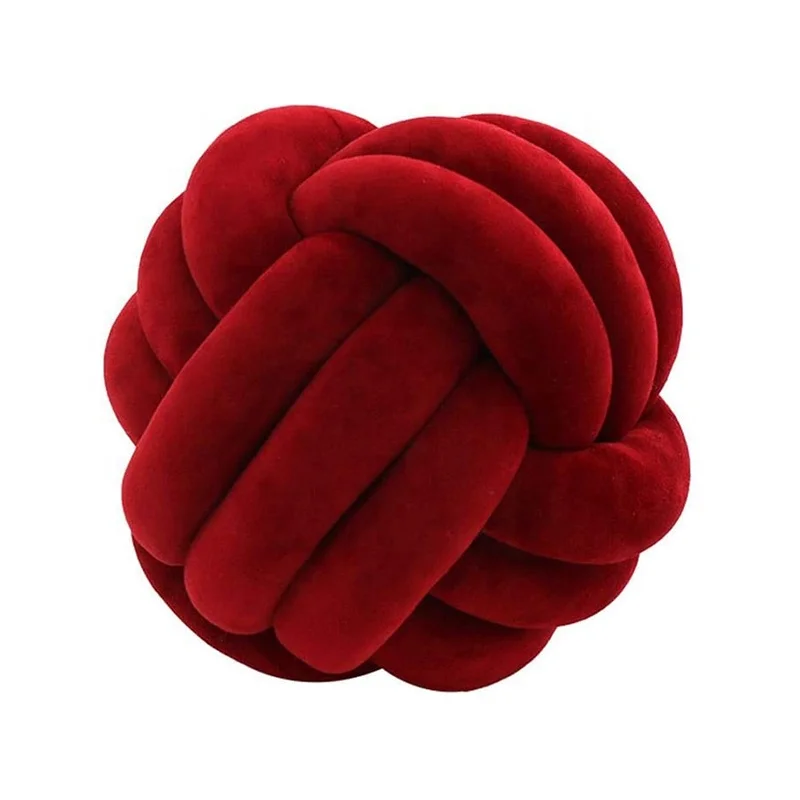 wholesale custom round home decor cushion sofa throw pillow luxury beauty velvet knot ball pillow