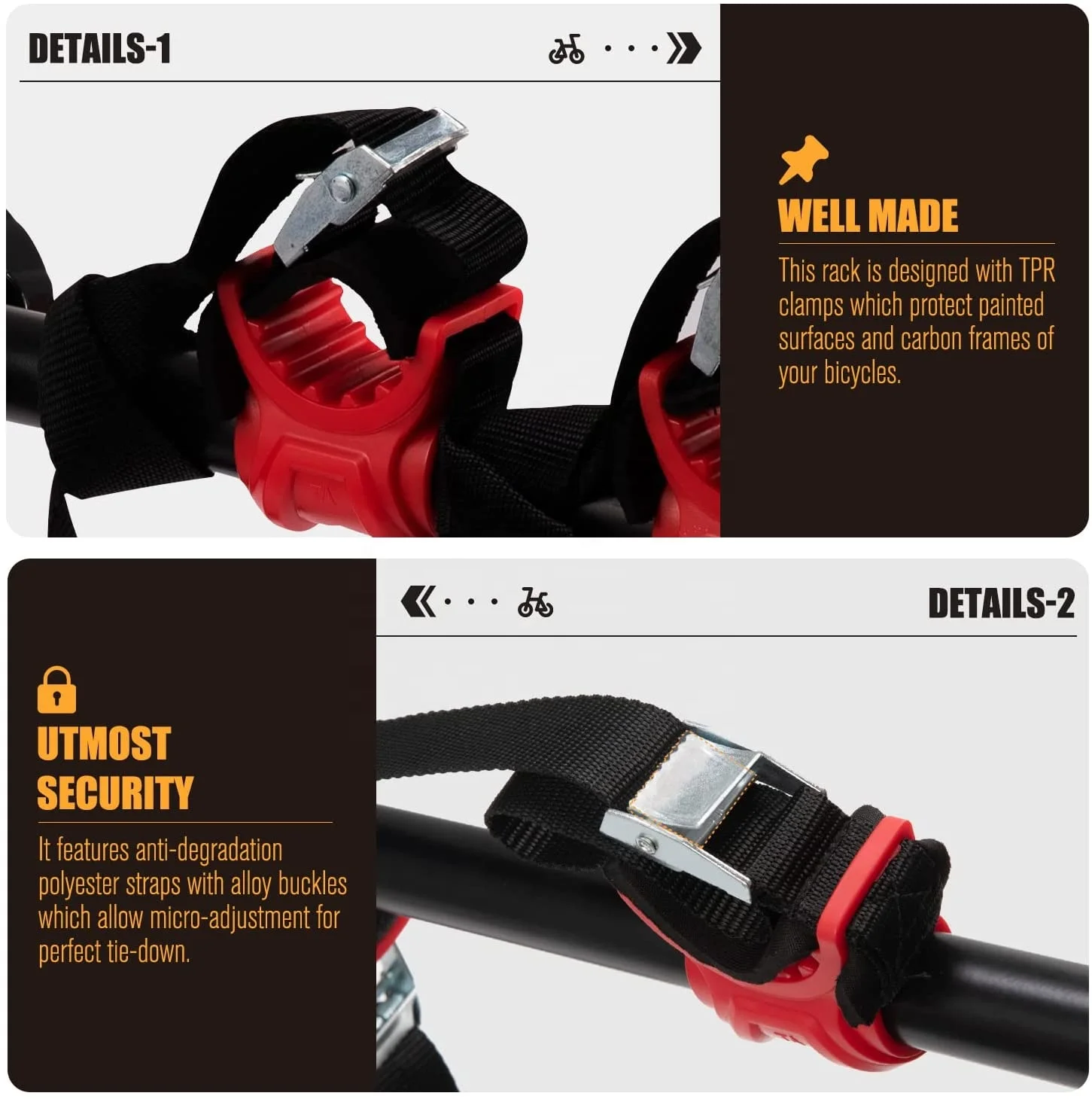 U Style Bicycle Car Carrier Rack Steel Rear Mounted Bike Carrying Rack For 3 Bicycles Rack