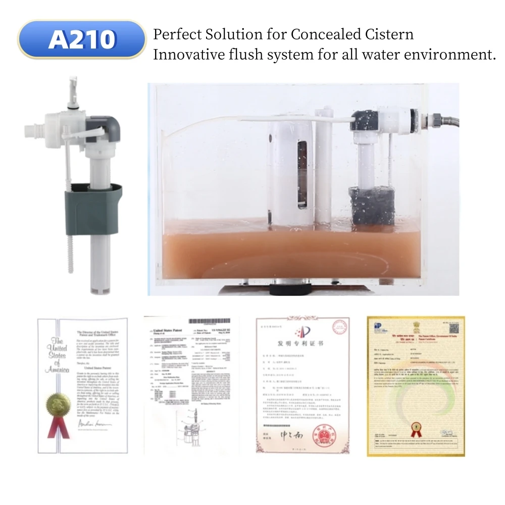 NUCA N5103 Concealed Flush Valve Push Button Plate Hot Sale for Hotel and Spa Spa Step Pneumatic Wall Hung Toilet