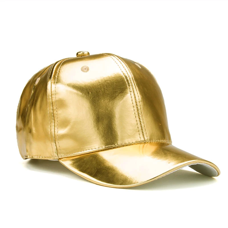золотой цвет на заказ кожаные тефлоновой Ткани 6 панельная традиционная однотонная бейсбольная кепка