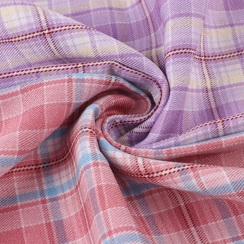 SPOT TR yarn-dyed Plaid 179G Spring and summer fashion suit dress JK uniform shirt shoes and hats polyester fabric