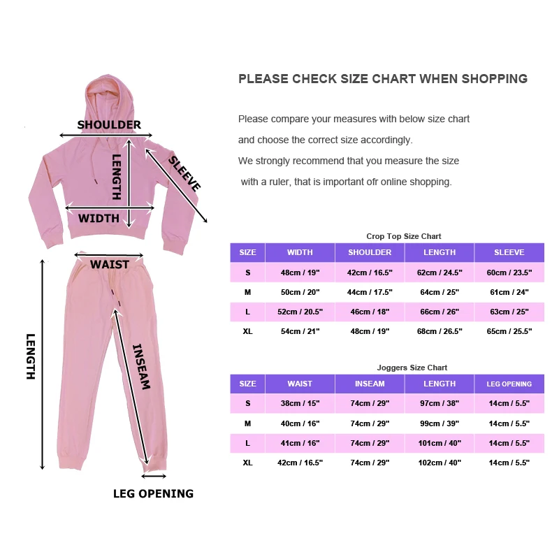 Jogger Crop Hoodie Collection Set Women