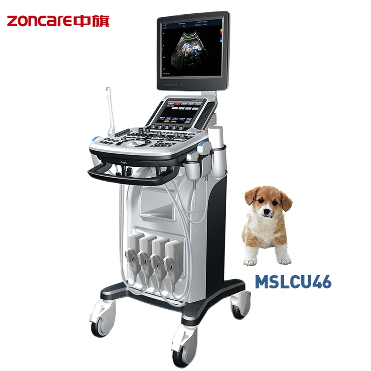 2023 New Arrival Zoncare P7 Trolley Veterinary Color Doppler 3D 4D Portable Ultrasound Machine Scanner Price