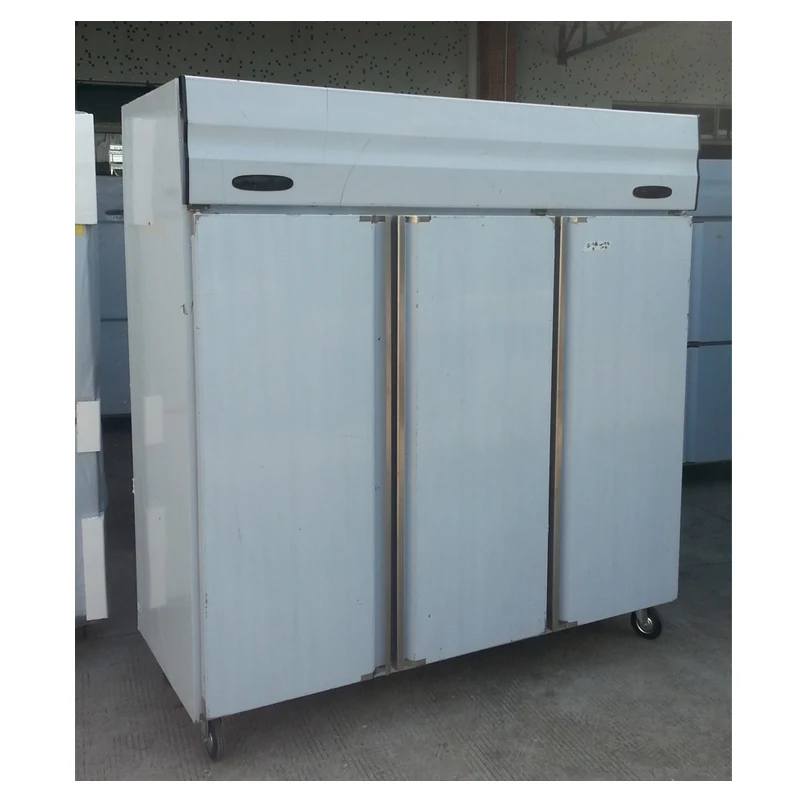 201/304 restaurant kitchen stainless steel fridge 2 doors upright commercial deep freezer refrigerator
