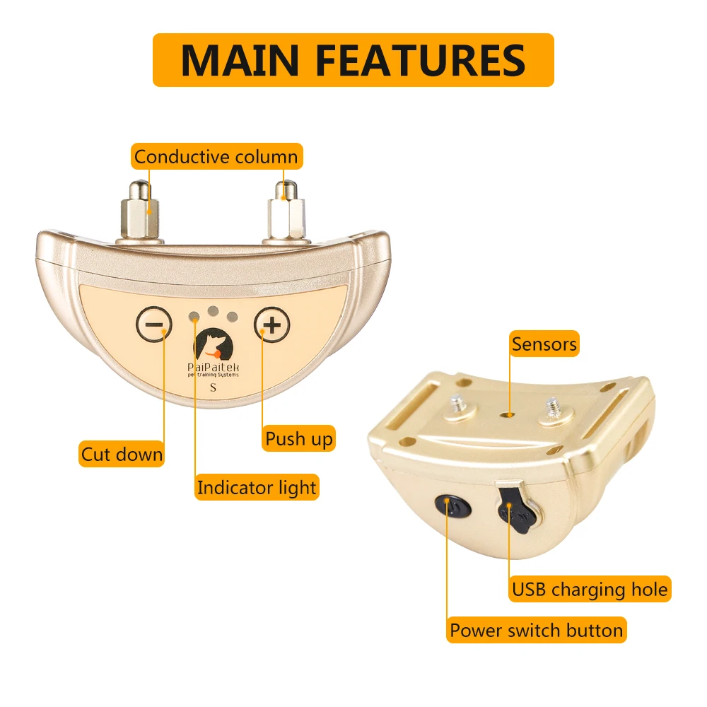 Gold slave Electric Shock Outdoor Anti Barking dog collar beeper bark stop dog Collar Device