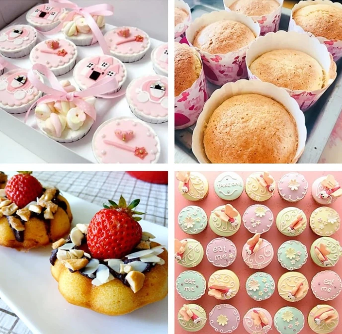 Mini Muffin &Cupcake Set, Nonstick Silicone Baking Pan, BPA Free and Dishwasher Safe Great for Making Muffin Cakes, Tart Bread