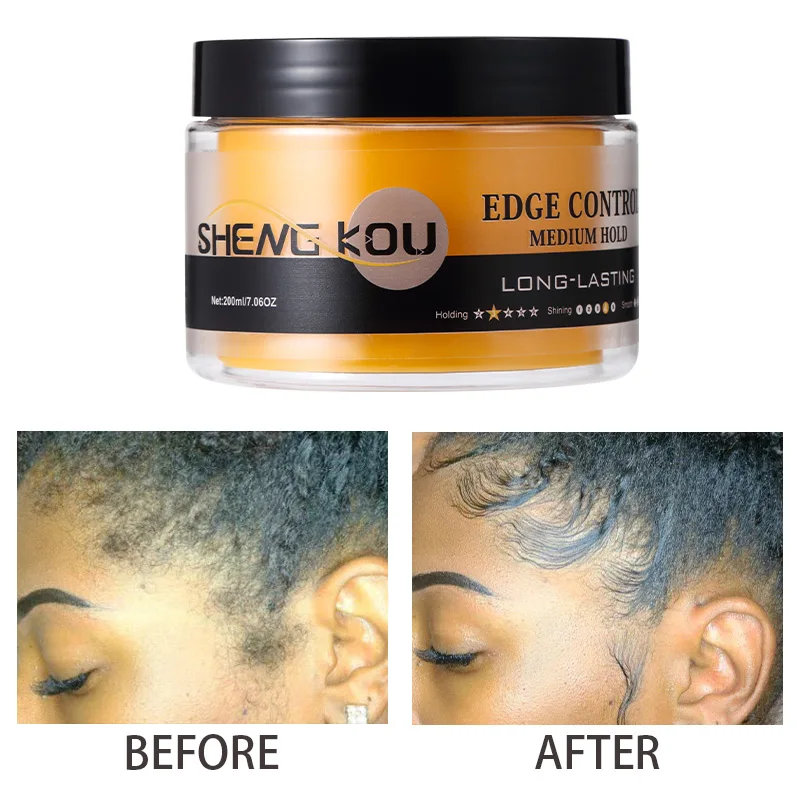 Custom edge control hair style wax braid gel medium strong hold private label edge control