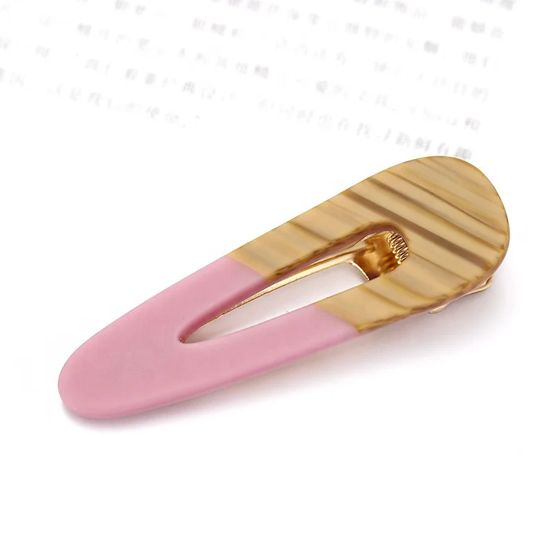 2022 New Arrivals Korean candy resin acrylic acetate Wood grain hair clip accessories clip hairpins bobby pins