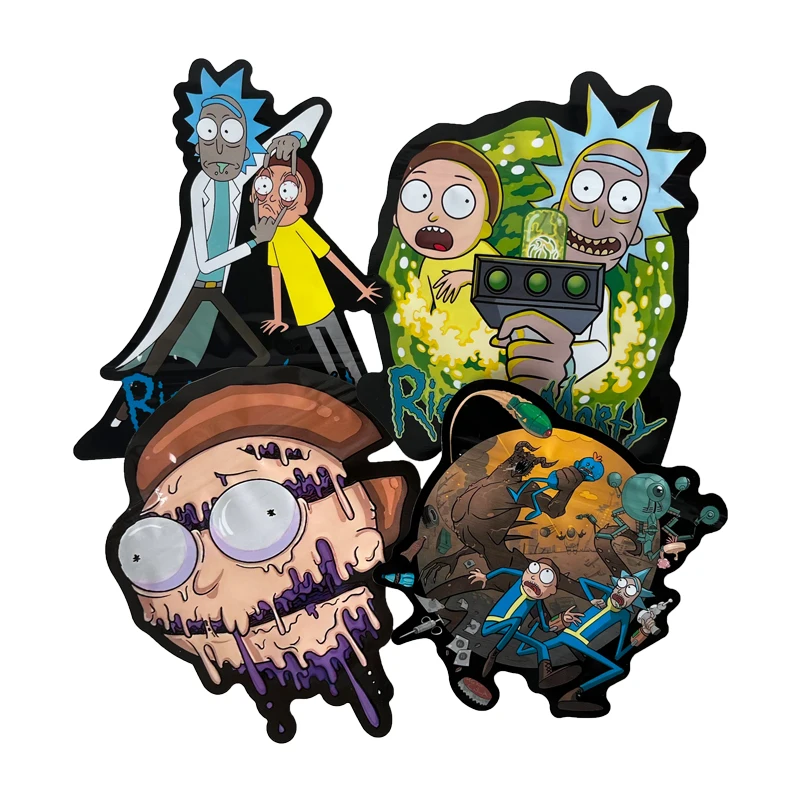 Custom Printed Unique Die Cut Ziplock Foil Pouch 3.5g 7g 14g Special Shape Smell Proof Mylar Bags