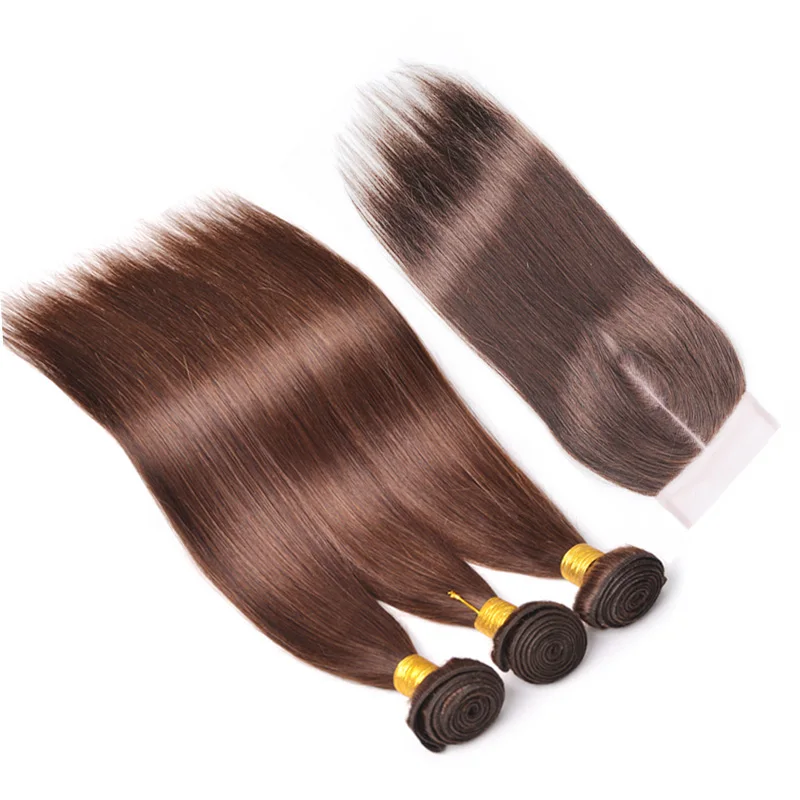 Free ship top quality wholesale Pre Plucked 4*4 silk base lace closure virgin cuticle aligned hair products hd lace closure