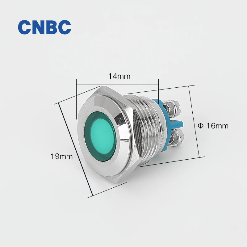 
16mm 19mm 22mm diameter red green 12v 24v equipment panel led indicator light 220v metal indicator light 