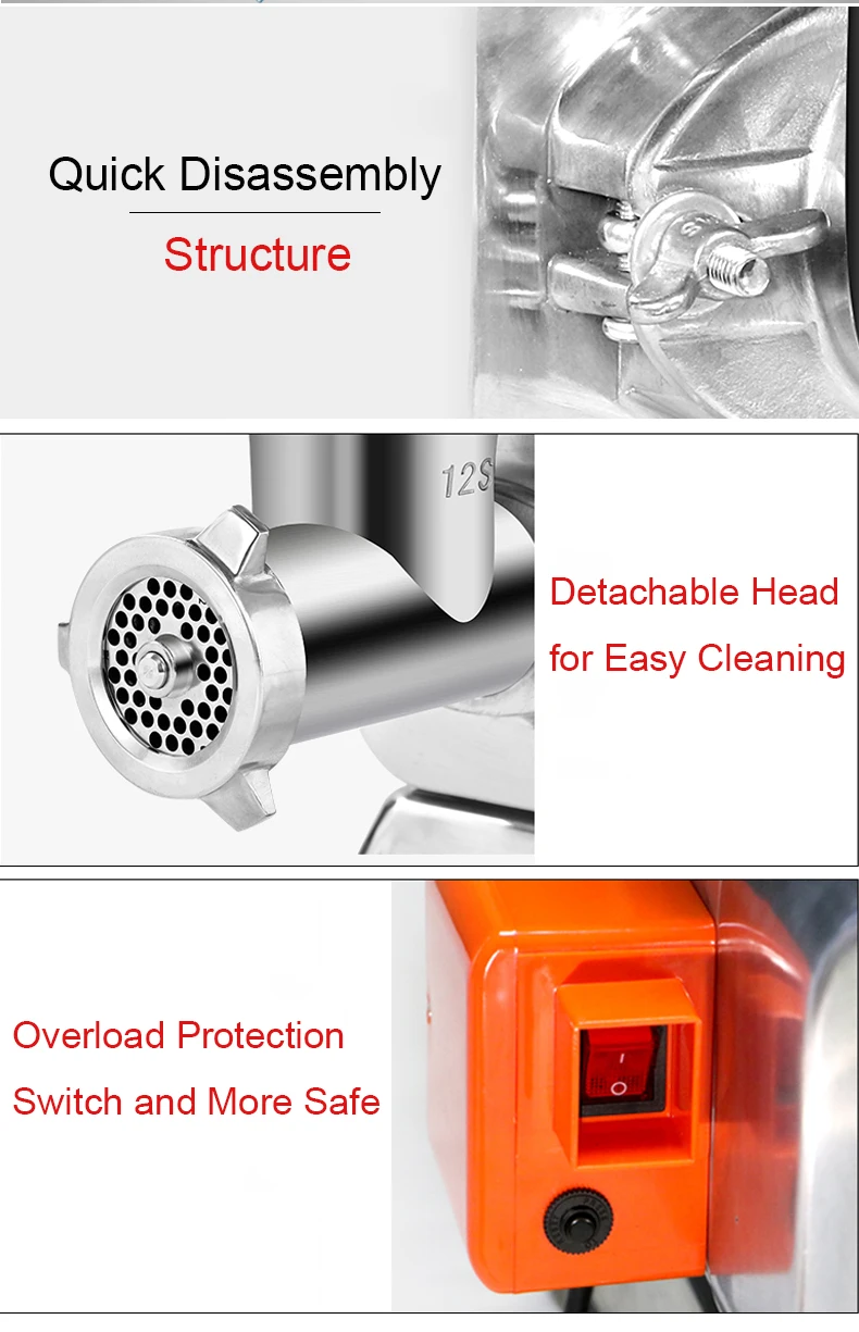 Premium 1HP Meat Grinder Blades Set with Hopper Attachment - Ultimate Upgrade for Precision Grinding