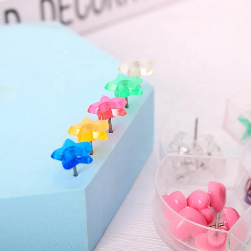 Office Supply Set Cute Push Pins Fancy Shape Paper Clips